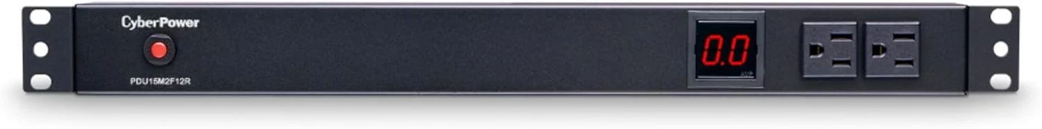 CyberPower PDU15M2F12R Metered PDU, 100-125V/15A (Derated to 12A), 14 Outlets, 1U Rackmount, 15 Foot Power Cord