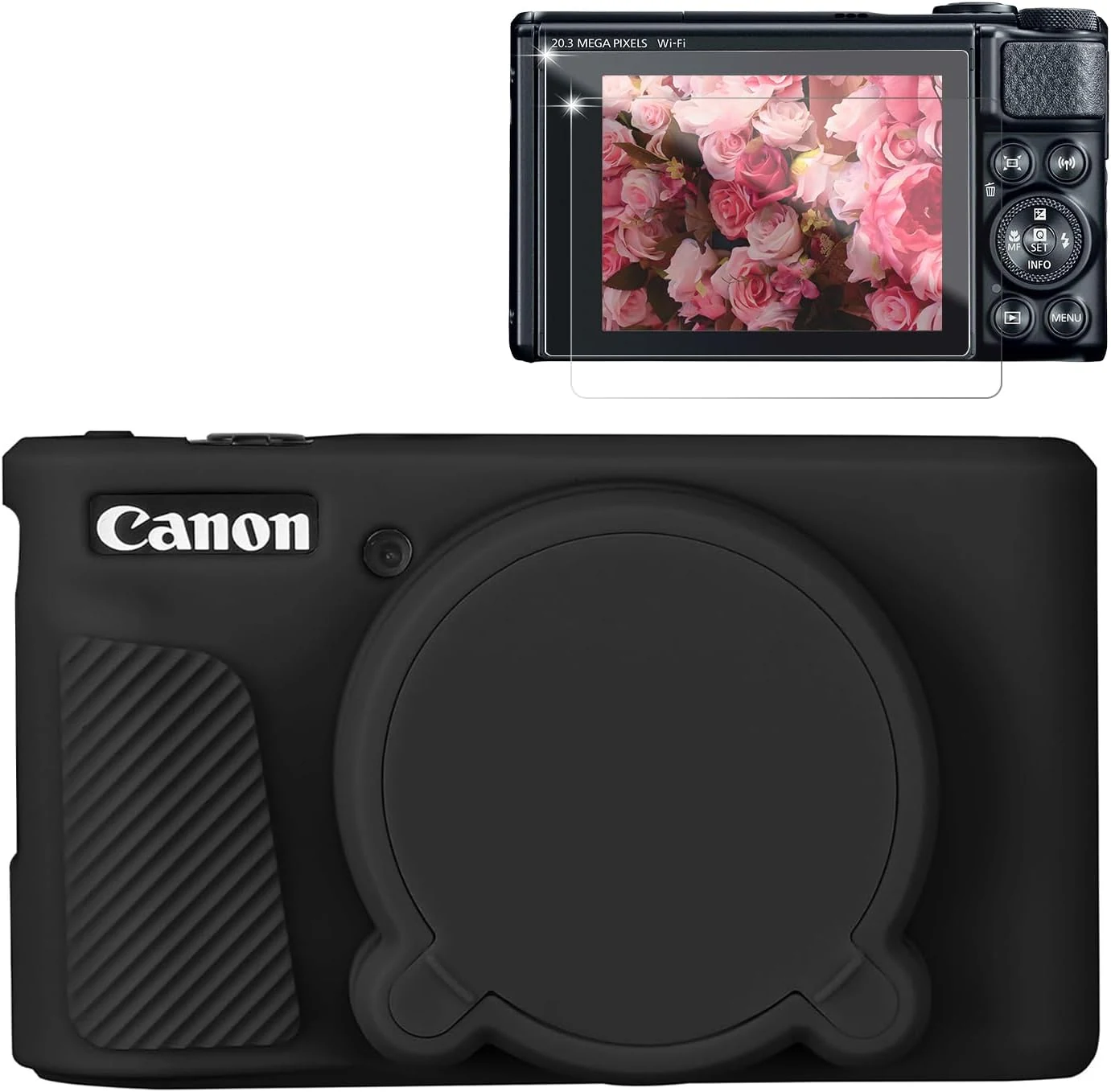 Case for Canon PowerShot SX740 HS, SX730 HS Camera, Soft Silicone Protective Case (Black)