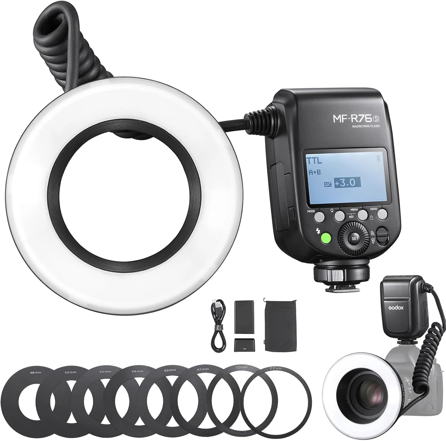 GODOX Macro Ring Flash for Sony MF-R76S TTL/M Mode CCT 5900K