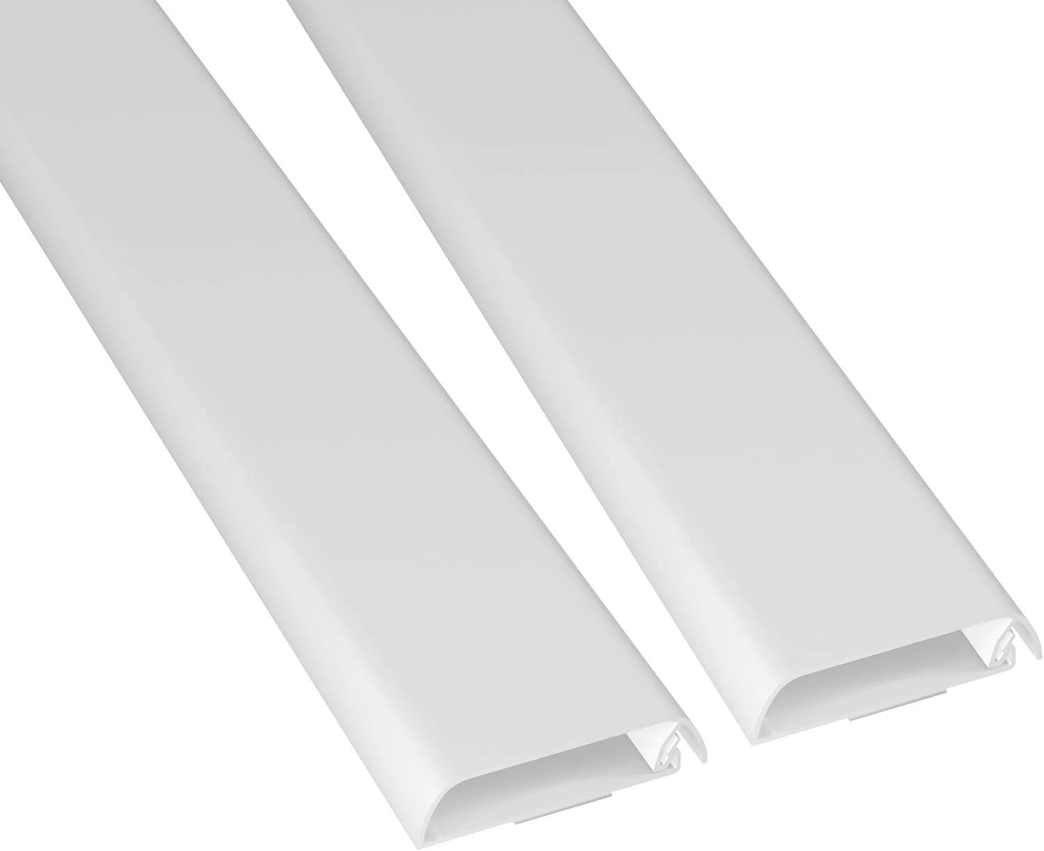 D-Line TV Wall Mount Cord Hider, Hide Mounted TV Cables, Wire Covers, Self Adhesive Cover for Cords, Paintable, Low Profile, Seamless Cable Raceway - 2X 2.36in W x 0.59in H x 15.7in L - White