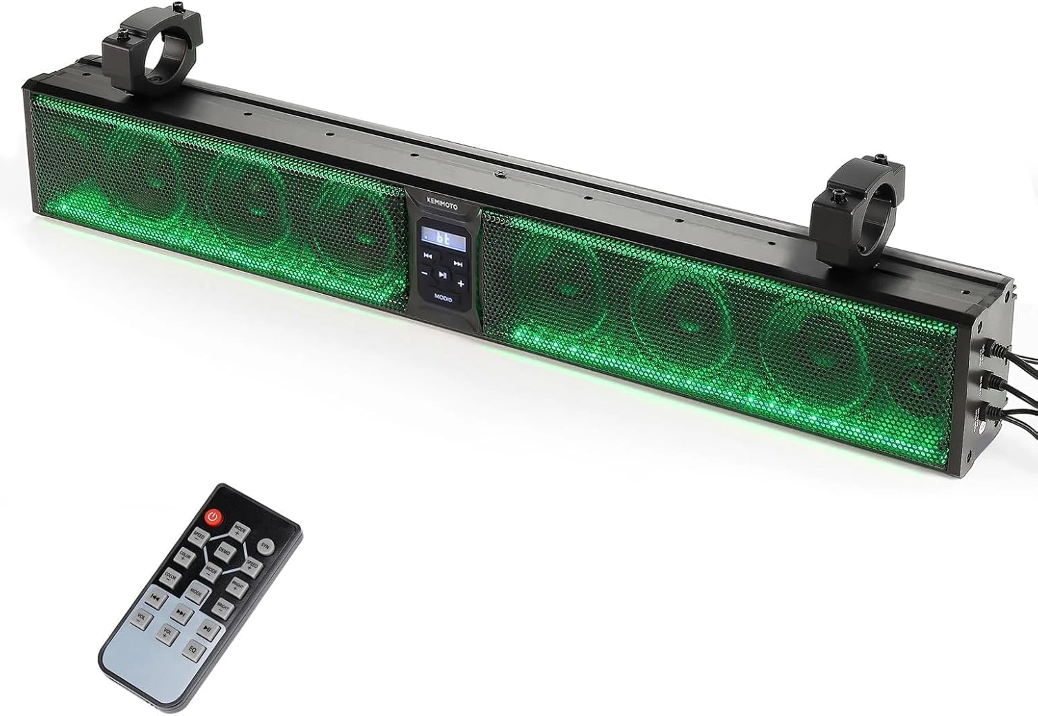 KEMIMOTO Sound bar 8 Speakers 32 inch Heavy-Duty Metal ATV UTV Soundbar with Bluetooth and RGB Lights
