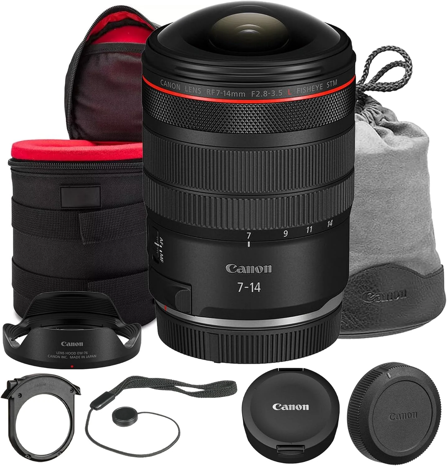 Canon RF 7-14mm f/2.8-3.5L Fisheye STM Lens Bundle (7343C002)