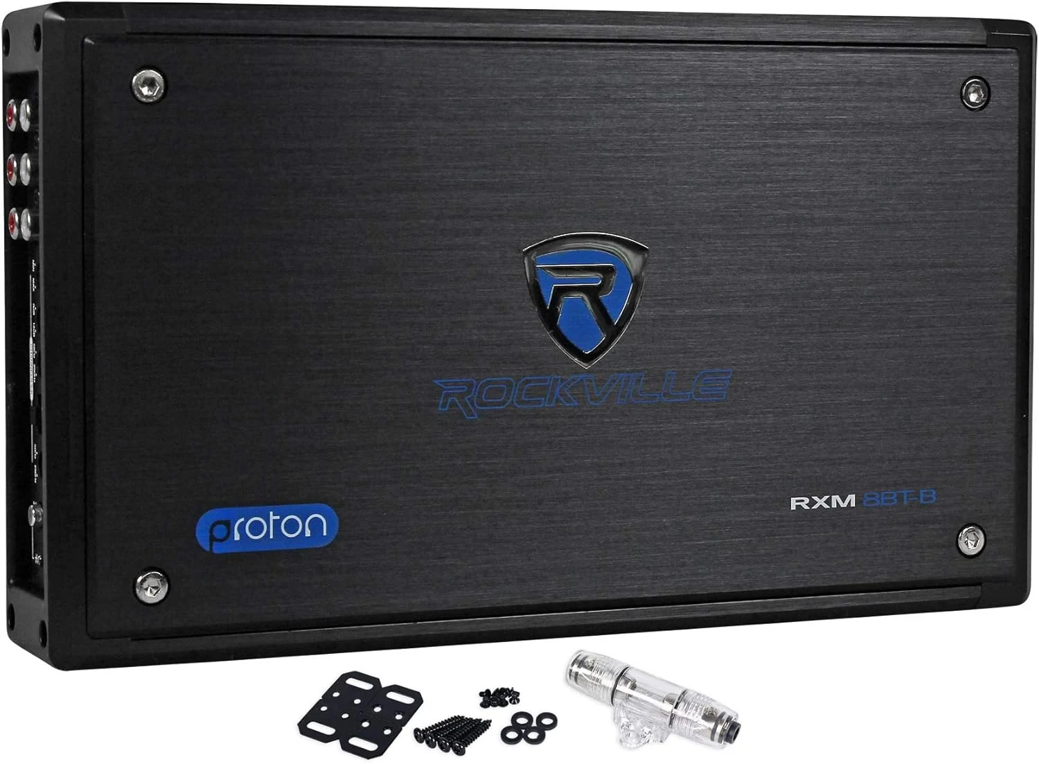 Rockville RXM8BTB 1500W Peak/750W RMS 8-Channel Marine Amplifier, Bluetooth, Class D