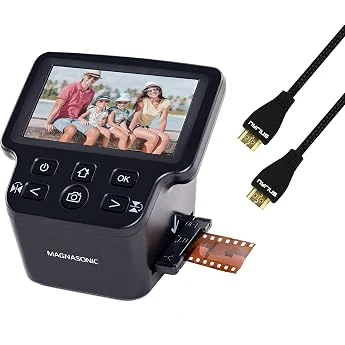 Magnasonic All-in-One High Resolution 24MP Film Scanner, Converts 35mm/126KPK/110/Super 8 Films, Slides, Negatives into Digital Photos
