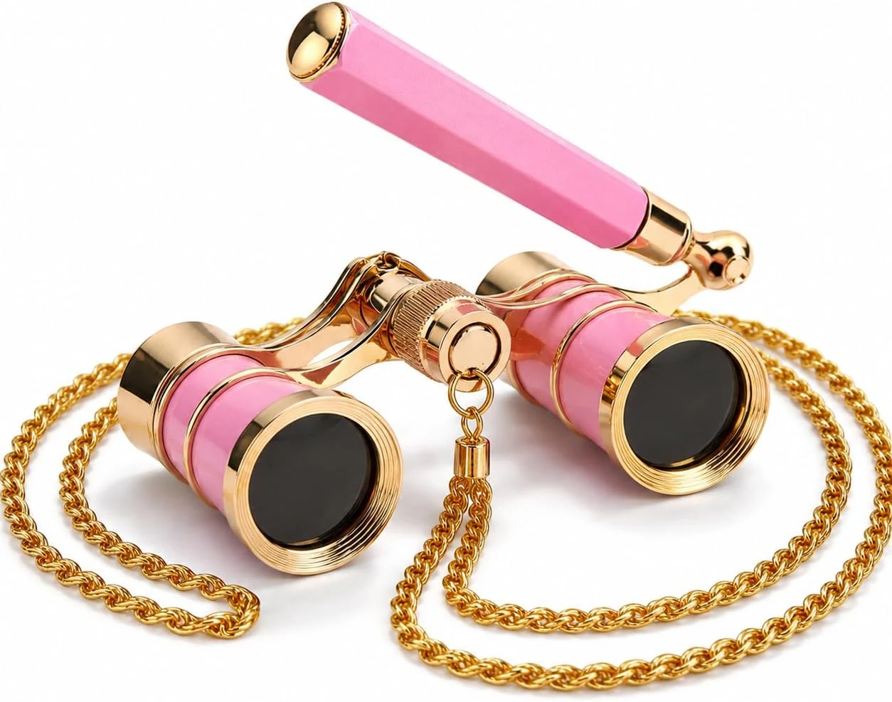 Avkoohum Opera Glasses Binoculars 3X25 (Pink Chain & Handle)