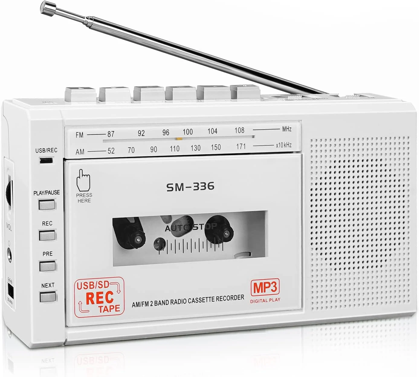 SEMIER Small Cassette Player Recorder, Cassette to Digital Converter via USB or Micro SD Card