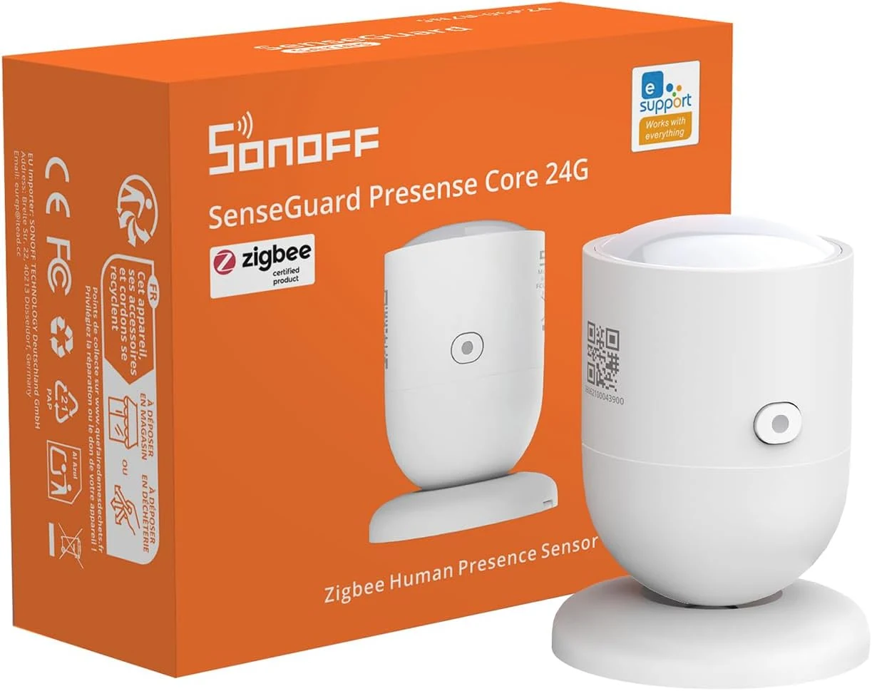 SONOFF SNZB-06P24 Zigbee Presence Sensor, 24GHz mmWave & Light Sensor, Zone Positioning, Self-Learning Calibration, Ceiling Mount