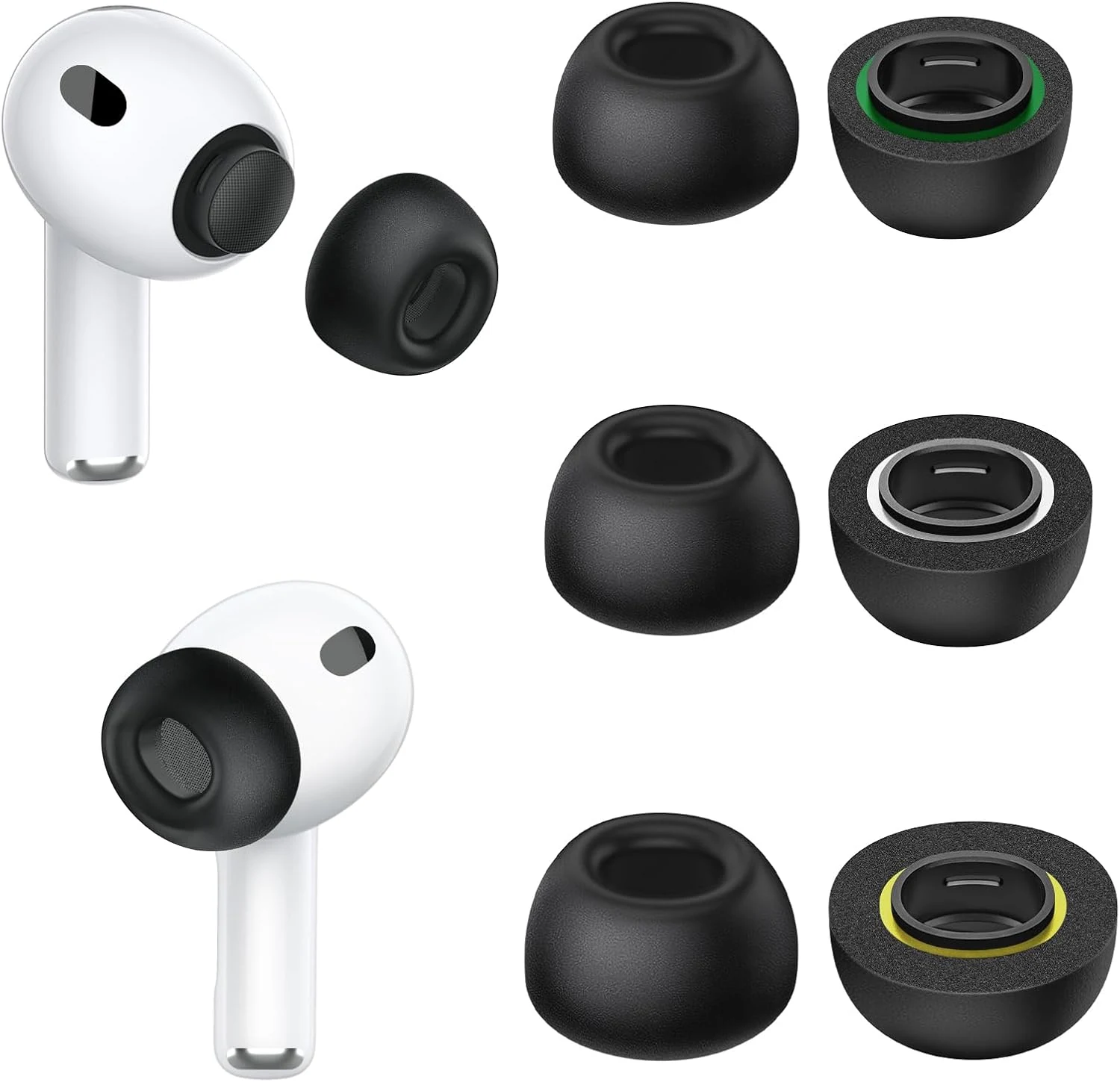 Memory Foam Ear Tips for Airpods Pro 3, Secure Fit, Comfortable, Better Noise Canceling, with Portable Storage Box, Replacement Ear Tips (S/M/L)