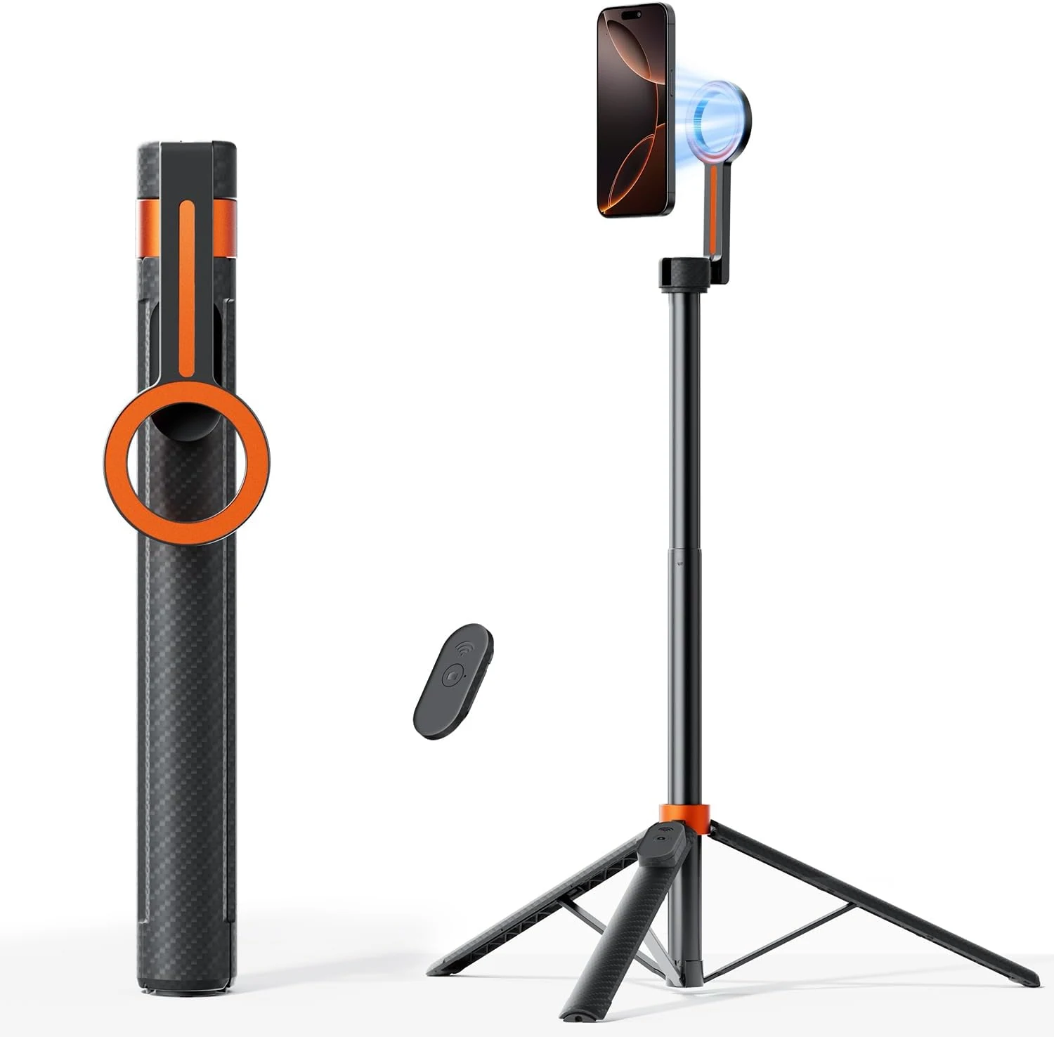 TODI 65" Magnetic Tripod for iPhone with Remote, Selfie Stick