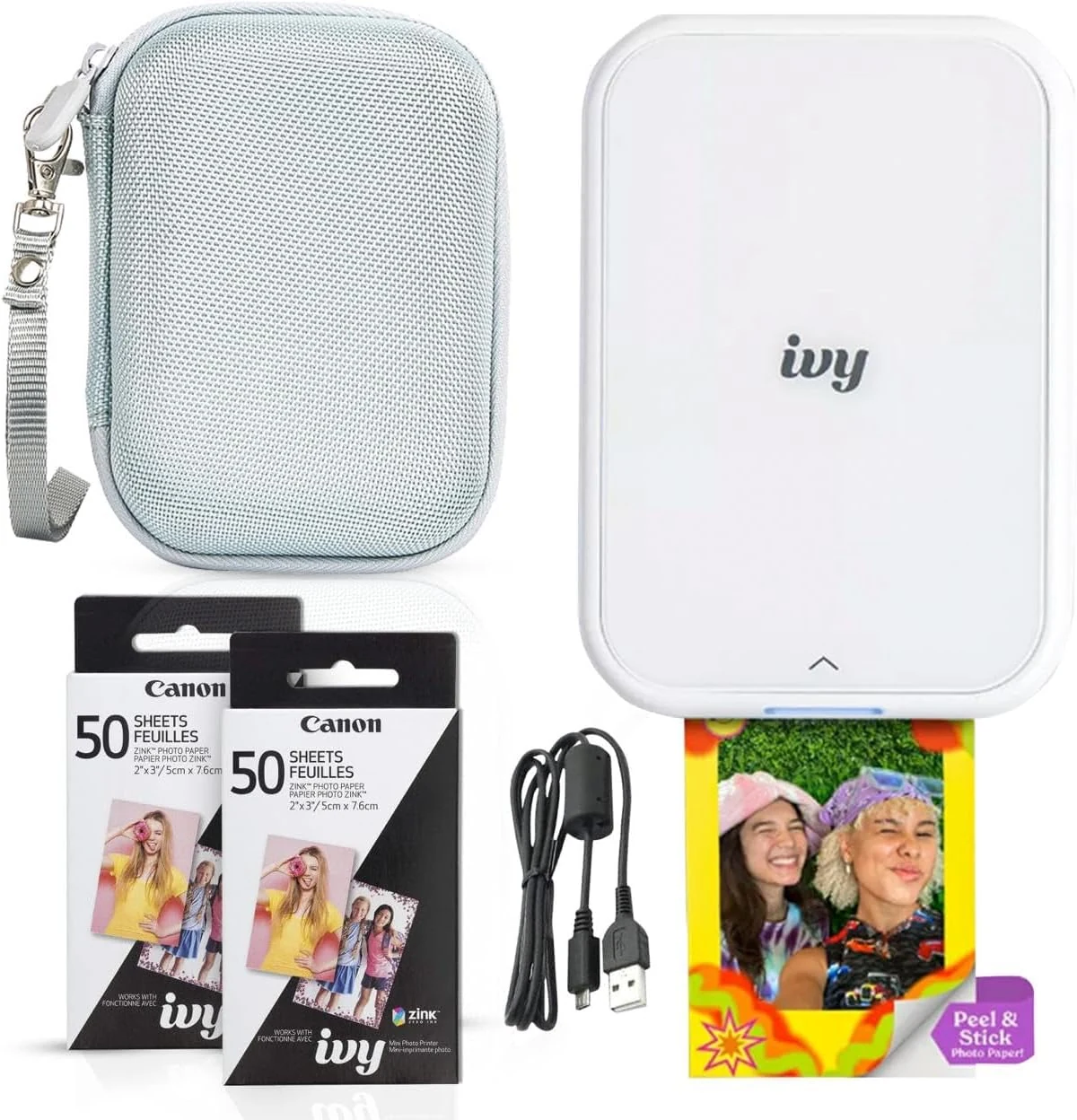 Canon Ivy 2 Mini Photo Printer (Pure White)