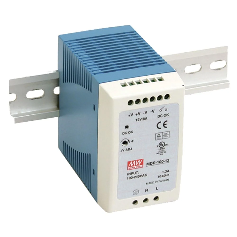 MEAN WELL MDR-100-24 AC to DC DIN-Rail Power Supply, 24V, 4 Amp, 96W, 1.5" - 1943490