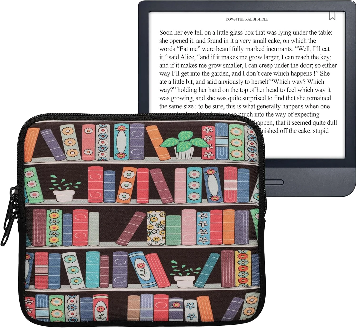 kwmobile Neoprene e-Reader Pouch Size 6,8-7" eReader (Universal Sleeve with Zipper and Wrist Strap)