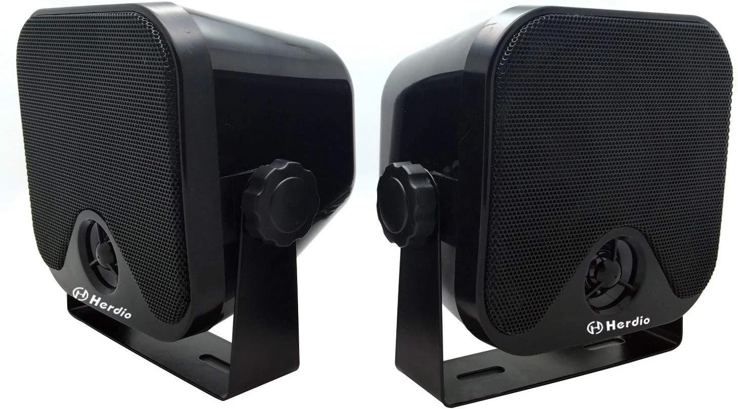 Herdio 4 Inches Heavy Duty Waterproof Boat Marine Box Outdoor Speakers