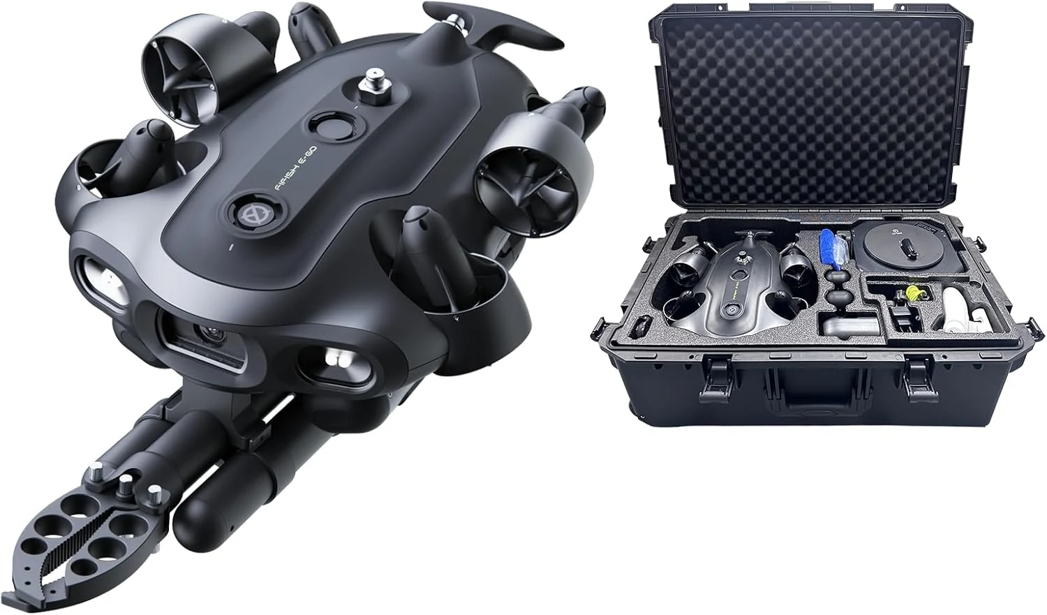 QYSEA FIFISH E-E200A Underwater ROV with Robotic Arm, Integrated mini-DVL