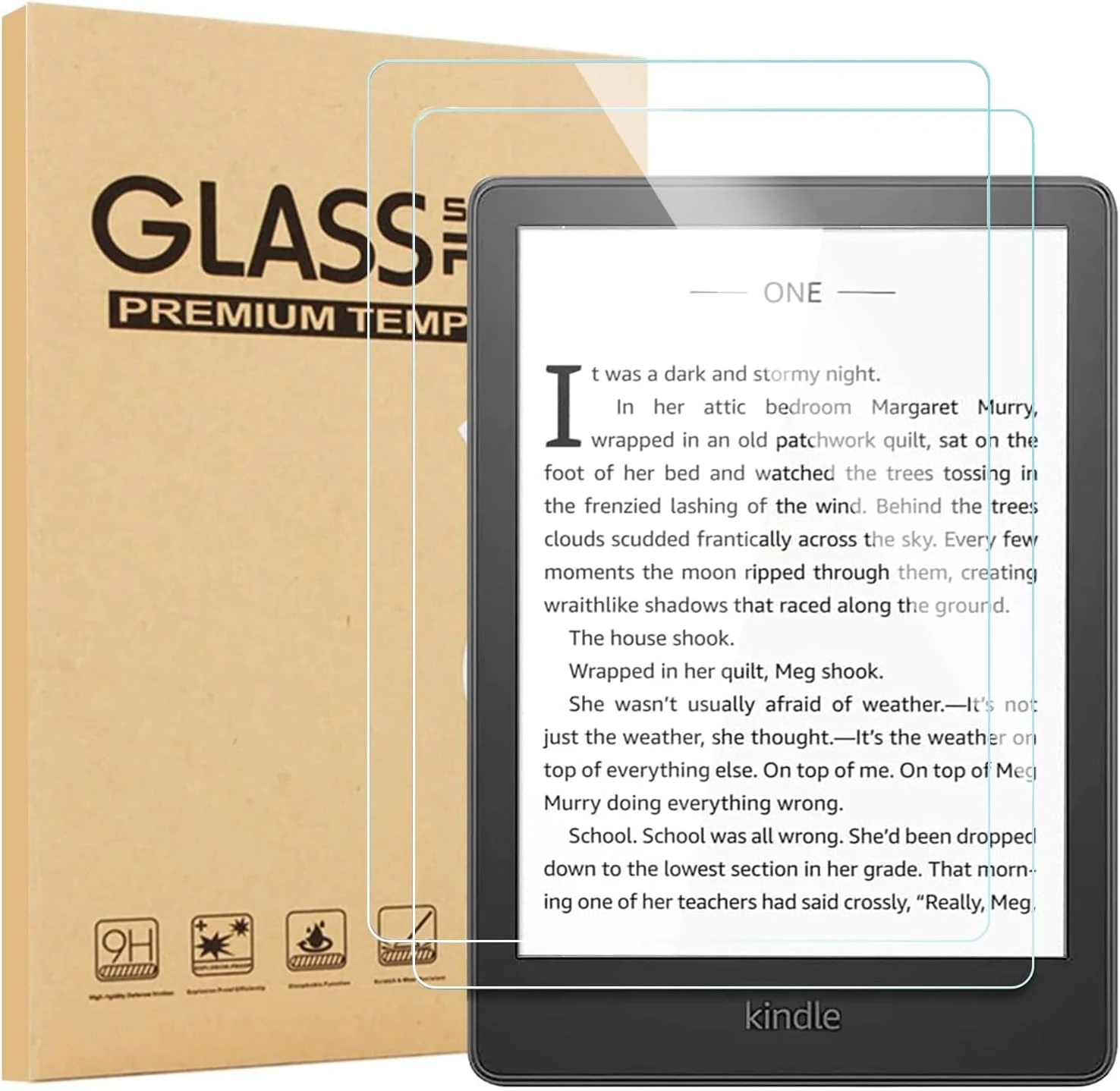 Aircawin Screen Protector for 6.8'' Kindle Paperwhite 11th Generation 2021&Kindle Paperwhite Signature Edition, 9H Tempered Glass Film (2 Pack)