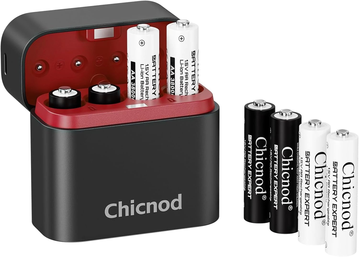 Rechargeable AA Lithium Batteries with Charger, 8 Pack Double A