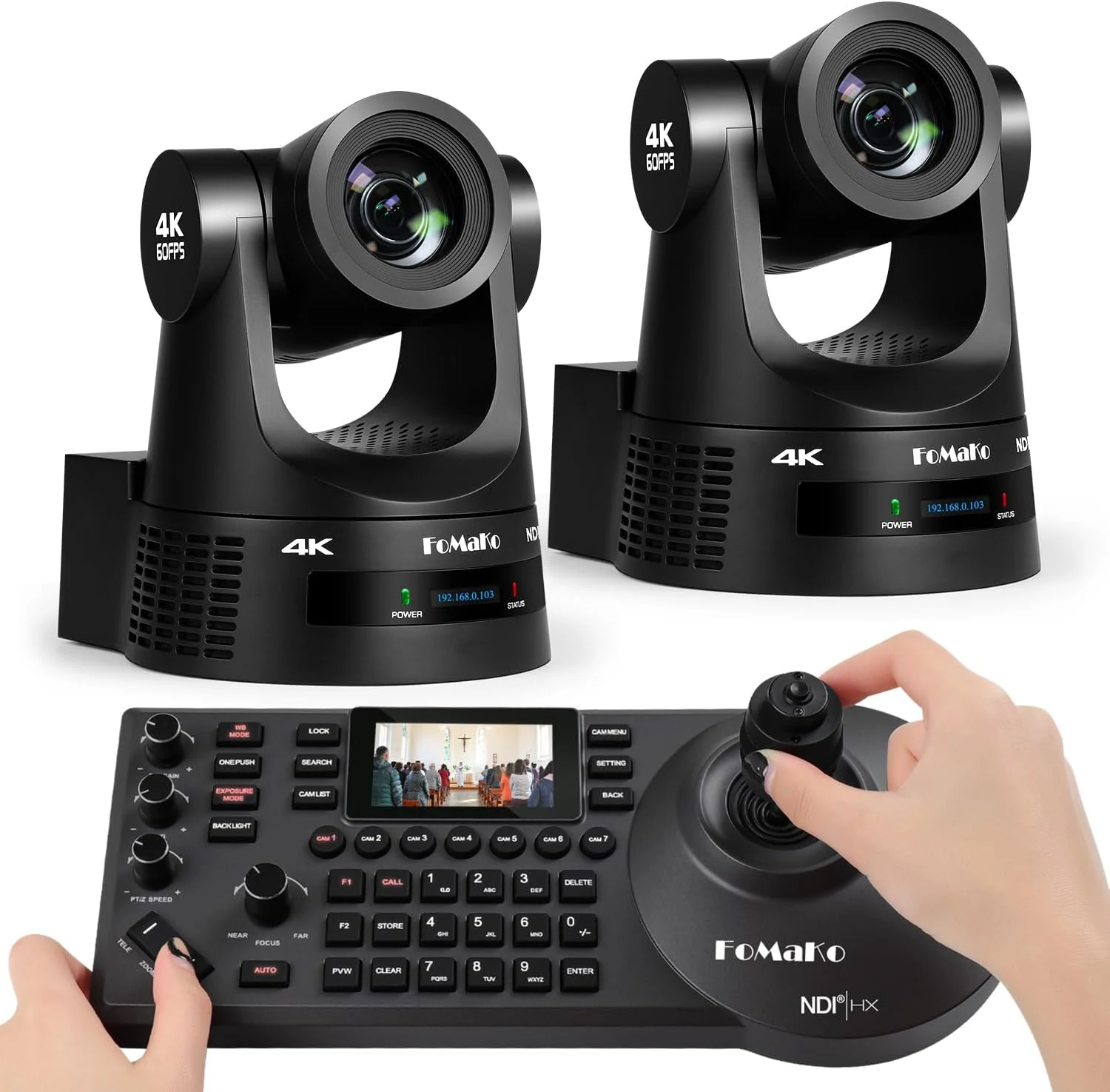 FoMaKo 4K 60fps NDI PTZ Camera Bundle, Supports NDI HX3 review