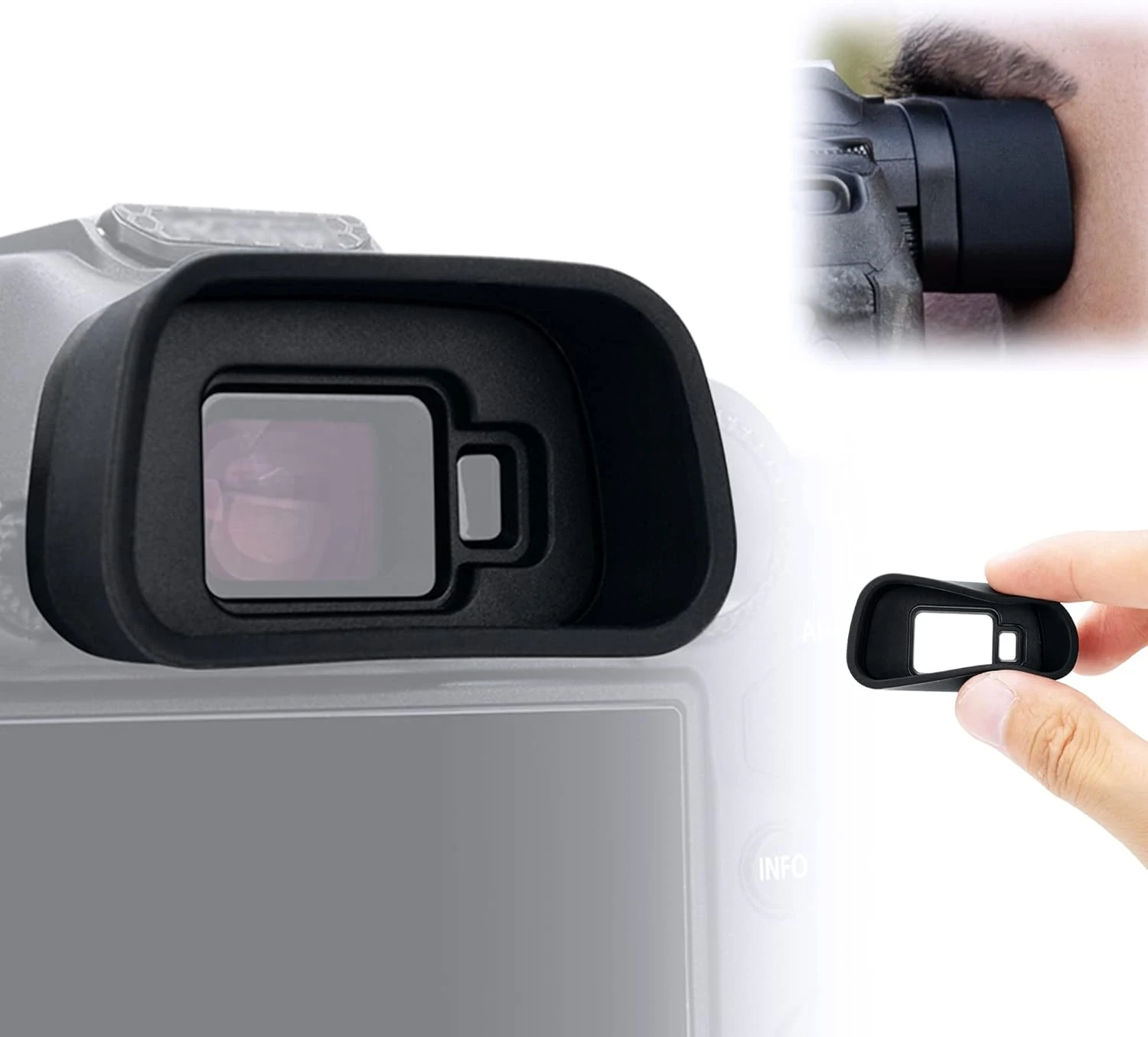 JJC Eyecup Eyepiece Viewfinder for Canon EOS R7 Camera with Soft Silicone Extended Design