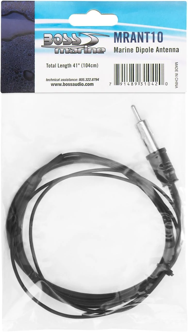 BOSS Audio Systems MRANT10 Weatherproof Marine Dipole Hideaway Antenna, Black