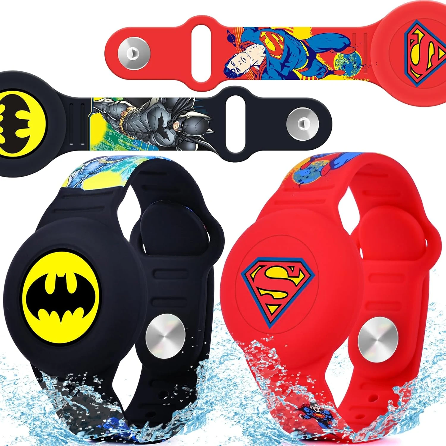 Waterproof Air Tag Bracelet for Kids [2 Pack], Cute Cartoon Air Tag Holder for Kids with Full Coverage Hidden Design