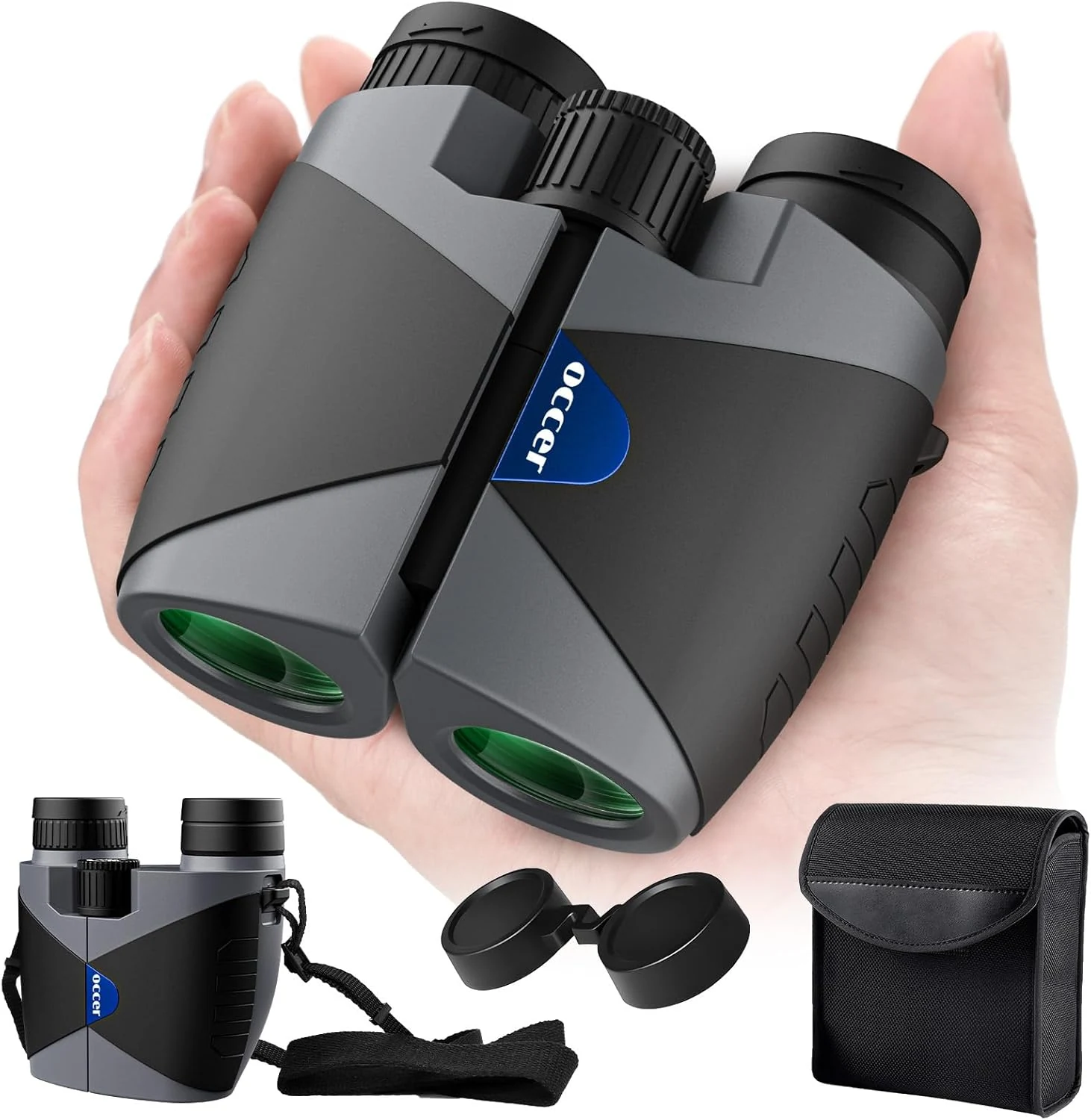 15x30 Compact Binoculars for Adults and Kids - Occer Large View High Powered Binoculars