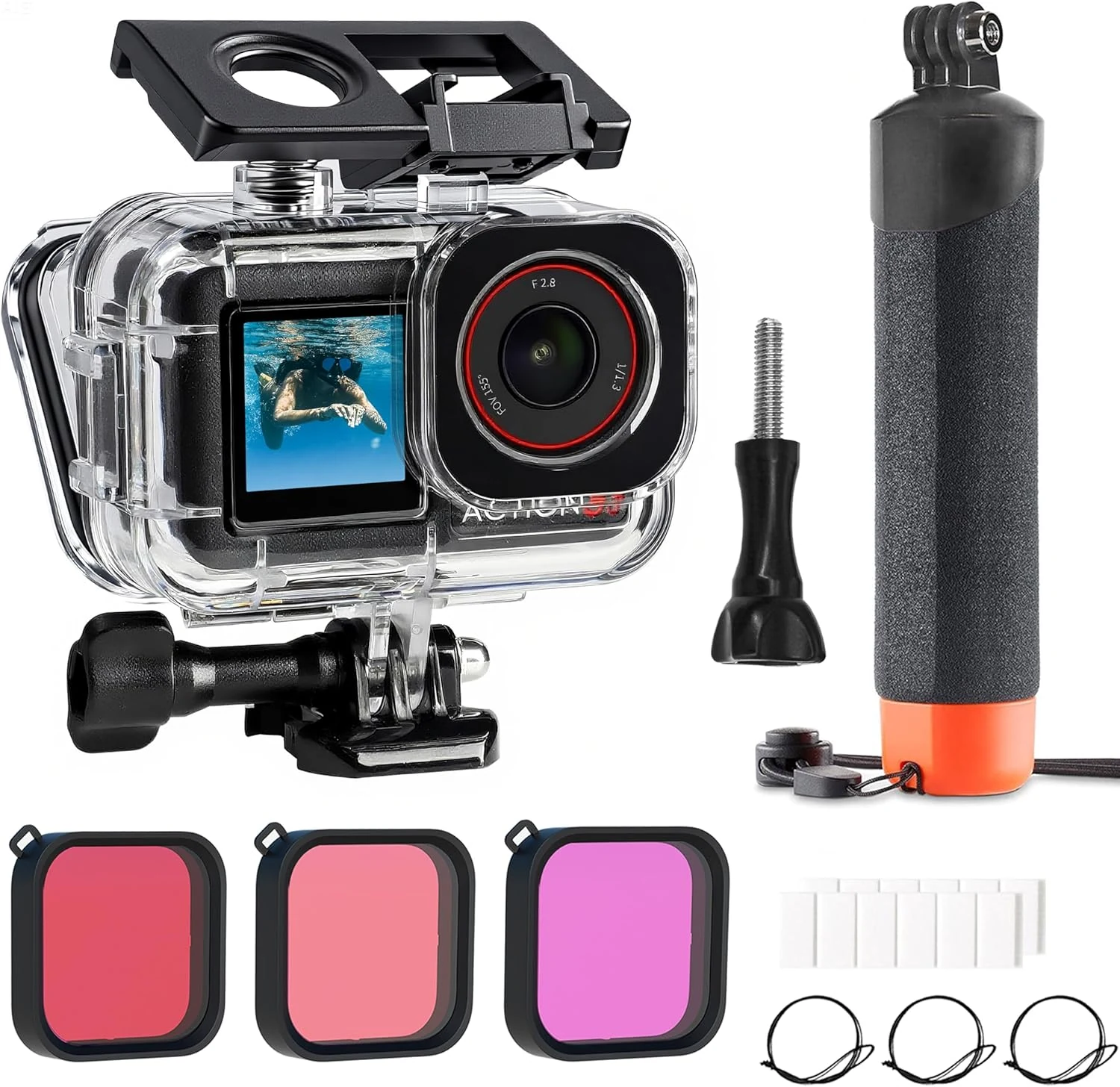 FitStill 60M/196FT Diving Kit for DJI osmo Action 5 pro/4/3