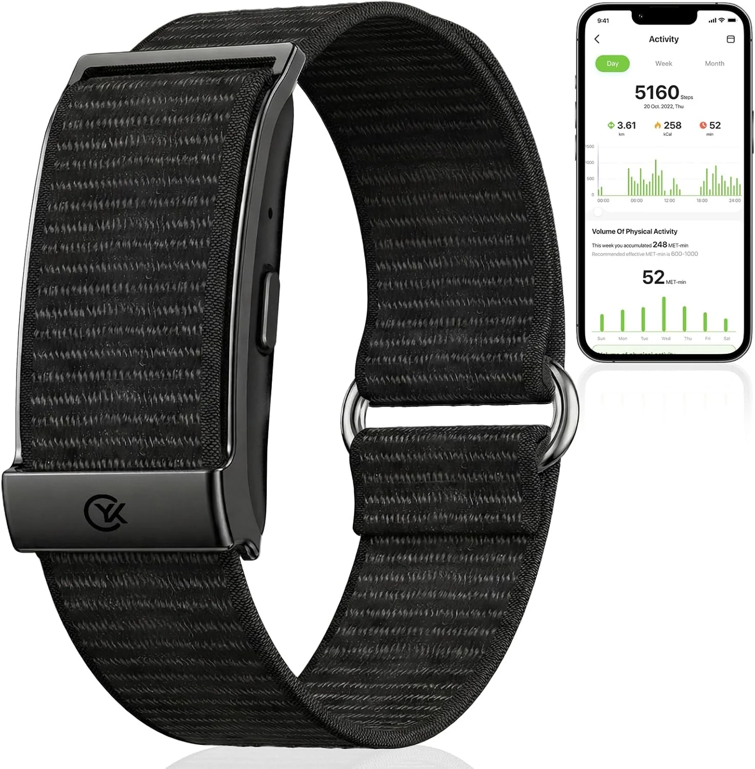 Smart Bracelet,Health and Fitness Tracker,24/7 Heart Monitor & Sleep Tracker, Multi-Sport Tracker Wristband with Free APP (Black)