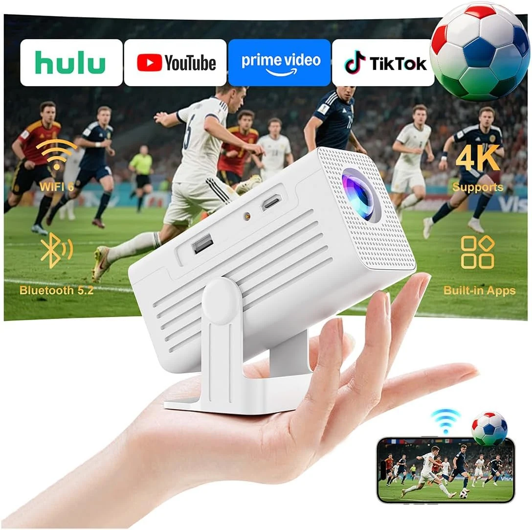XENPONAD [Smart Projector with Apps] 4K Supported Mini Projector with Wifi and Bluetooth