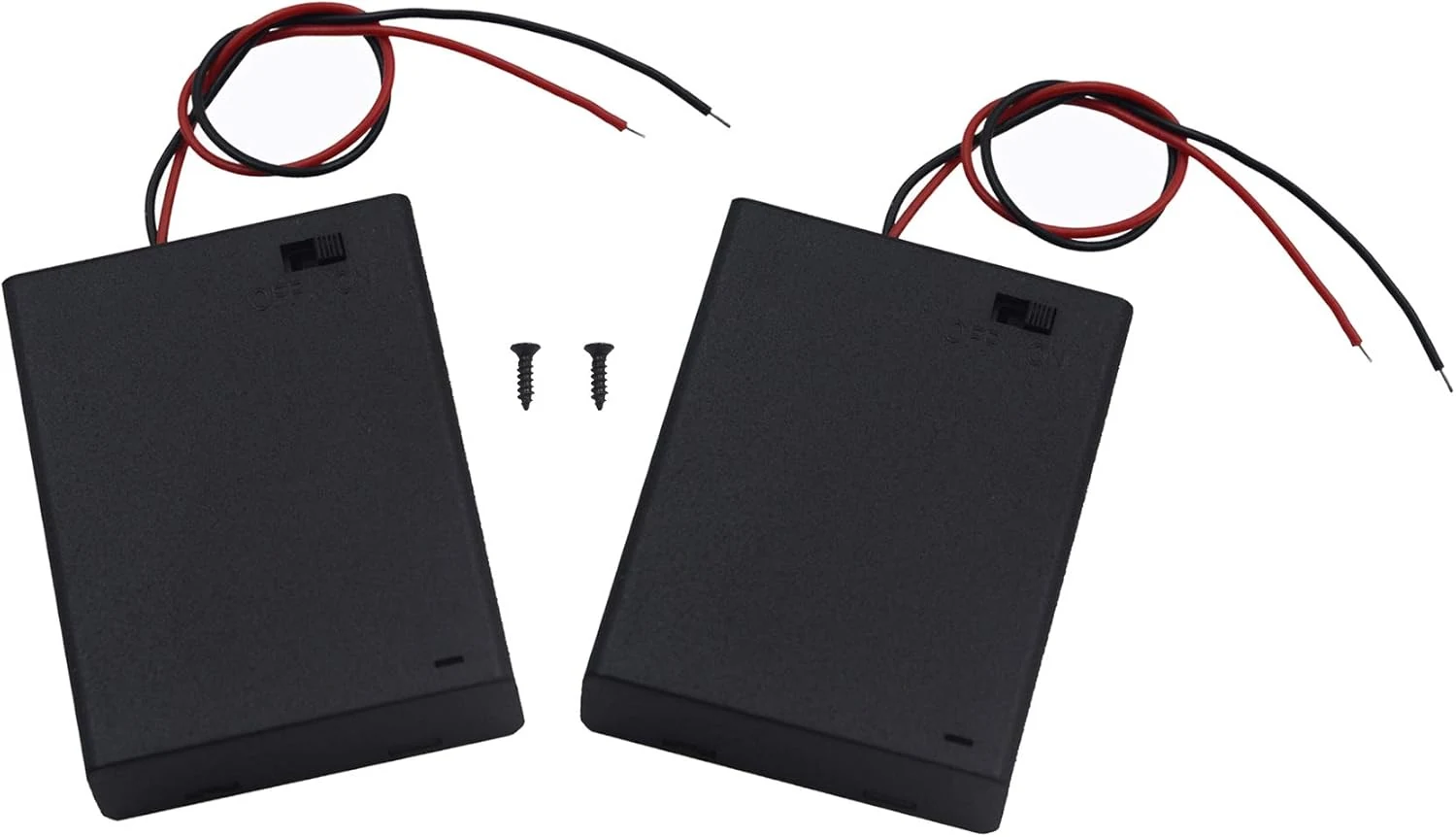 (Pack of 2 4 AA 6V Battery Holder with Switch, 4X 1.5V AA Battery Holder with Leads and Switch)