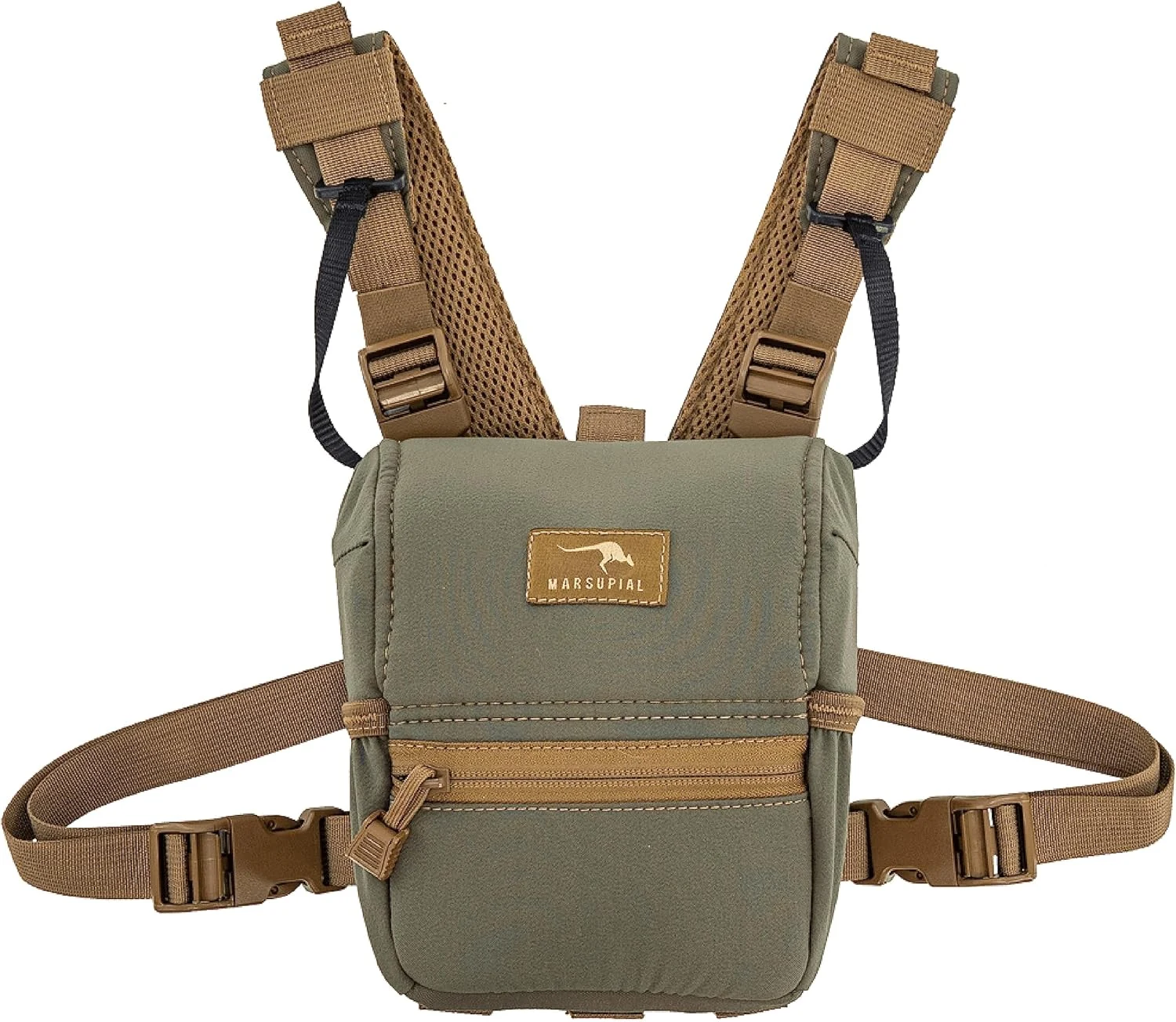 Marsupial Gear Enclosed Binocular Pack – Bino Chest Harness Built for Hunting & Outdoor Adventure with Full-Protection Design, Ranger, Large