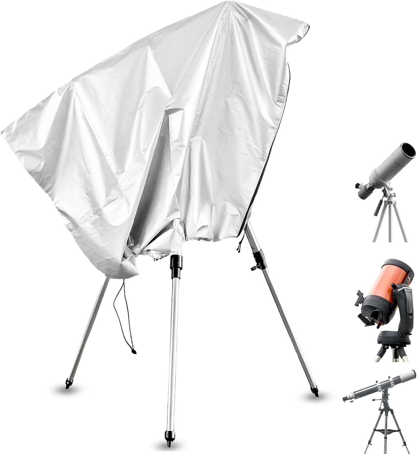 Bigwinyep telescope cover with adjustable drawstring zipper waterproof (100x75cm)