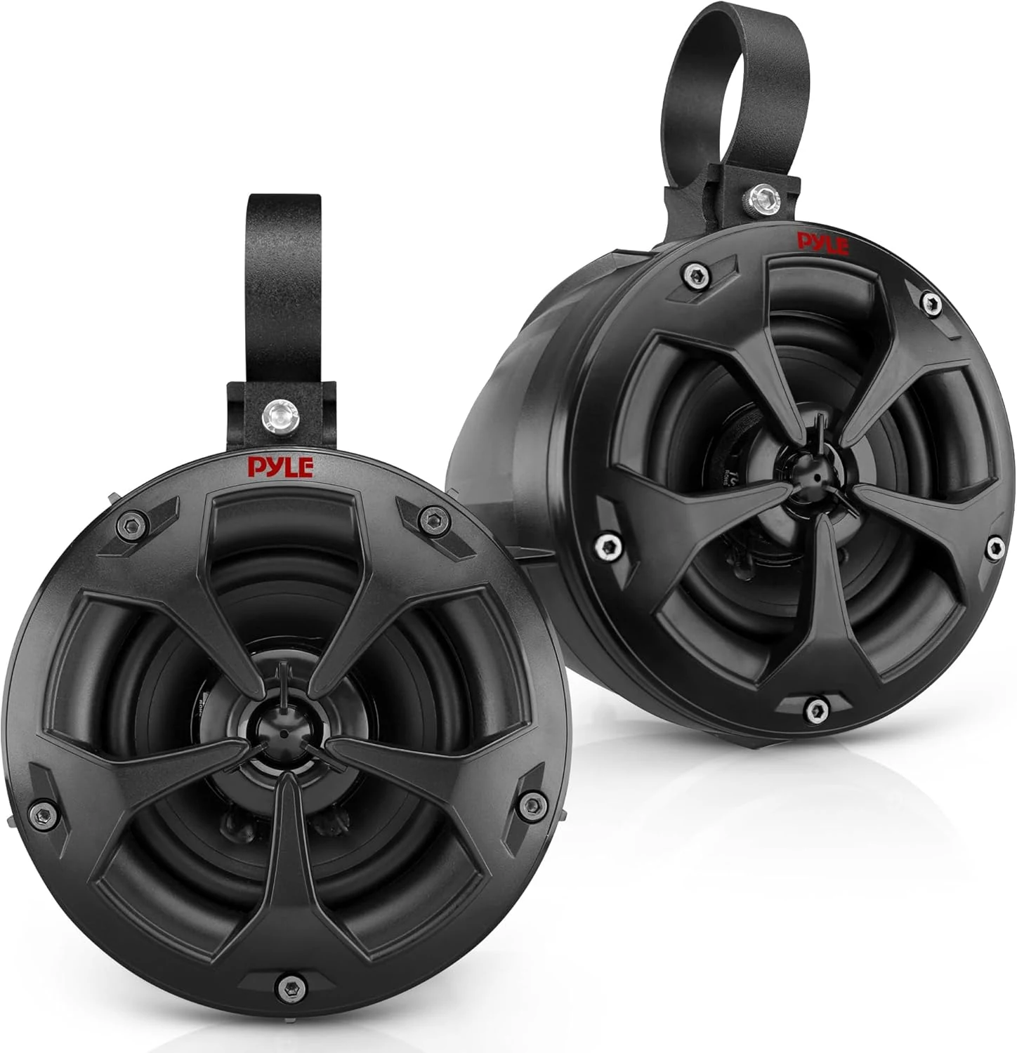 Pyle 2-Way Dual Waterproof Off-Road Speakers, 4 Inch 800 Watt Marine Grade Wakeboard Tower Speakers System, Full Range Outdoor Audio Stereo Speaker for ATV, UTV, Quad, Jeep, Boat (PLUTV41BK)