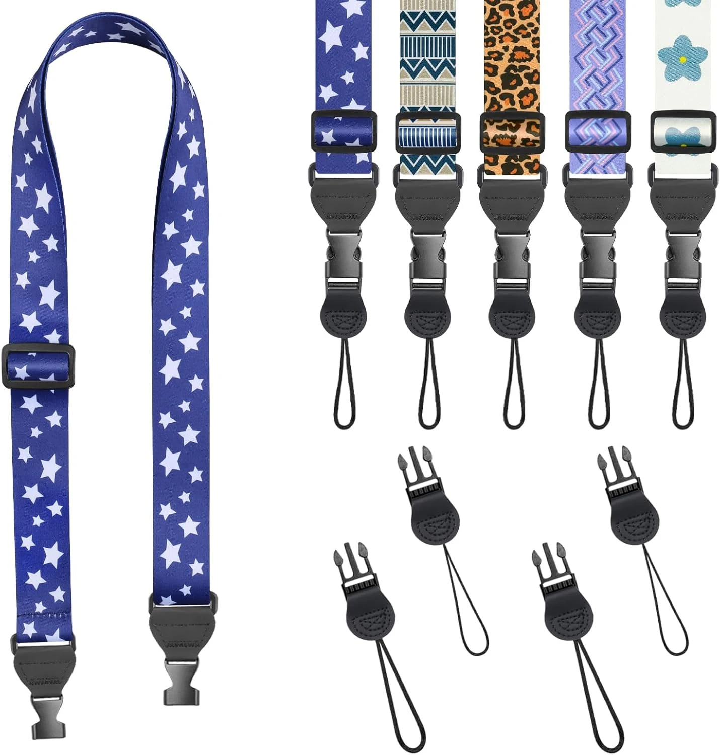 FIEIL Blue and White Star Shoulder Strap, Adjustable Camera Strap