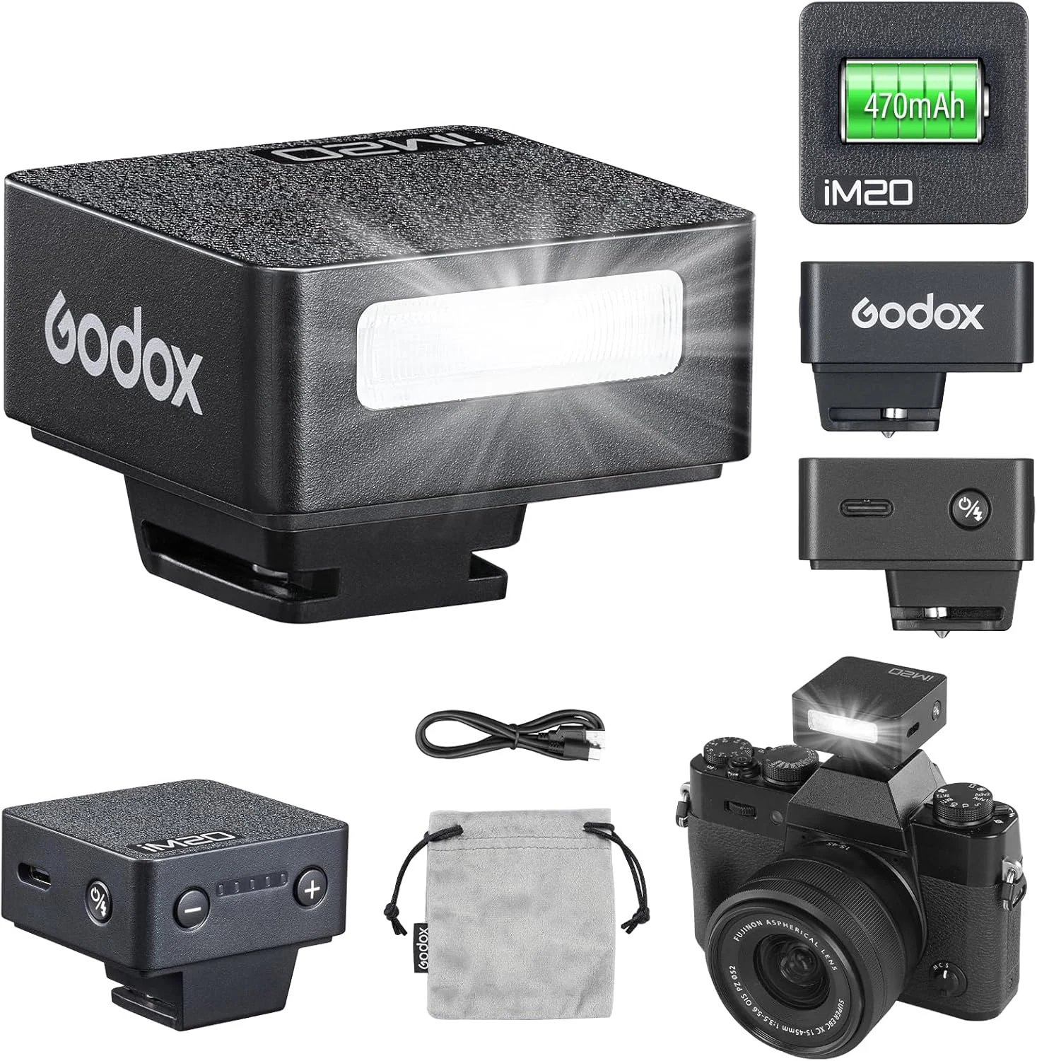 Godox iM20 Mini Flash 5 Power Levels 440 Full-Power IM