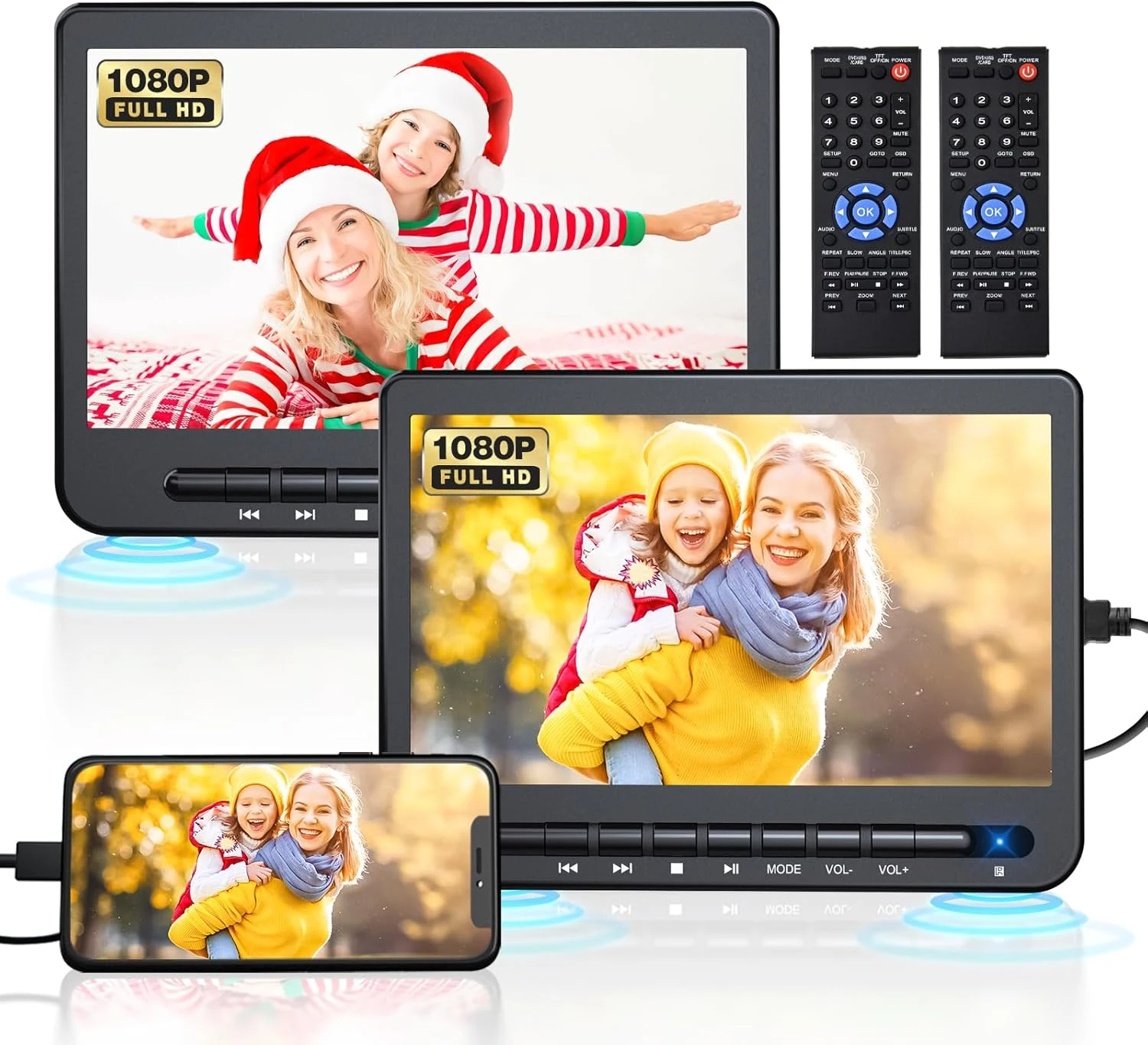 DESOBRY 10" Dual Portable DVD Player for Car, Car DVD review