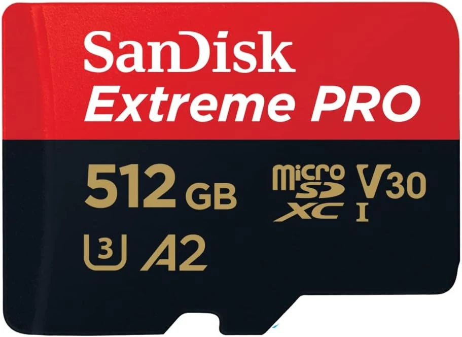 SanDisk Extreme PRO microSDXC UHS-I Memory Card 512 GB + Adapter & RescuePRO Deluxe