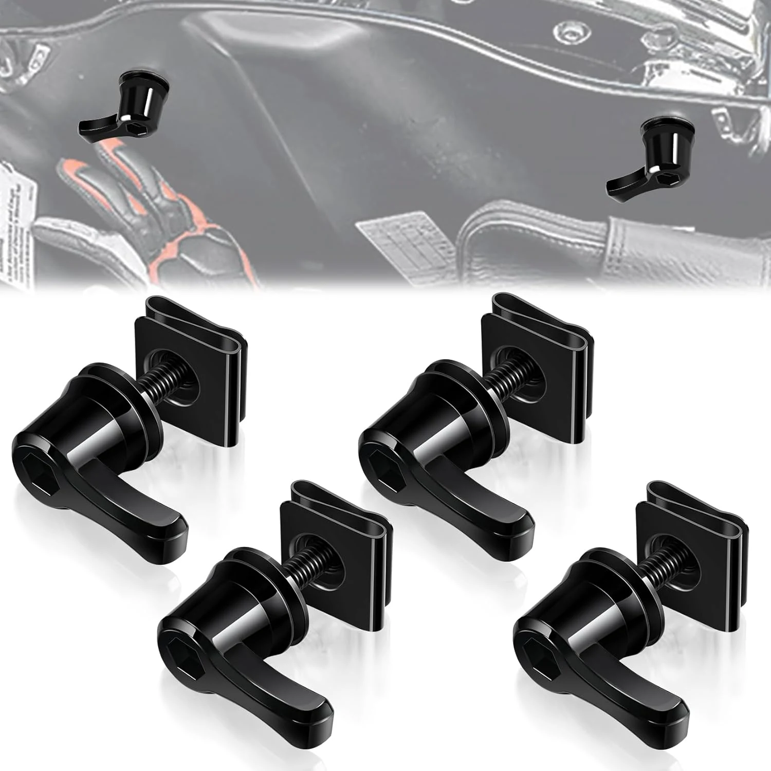 Amazicha New Saddle Bag Lock Hardware Bolt Kit, Theft Deterrent SaddleBag lever locks Mounting Hardware