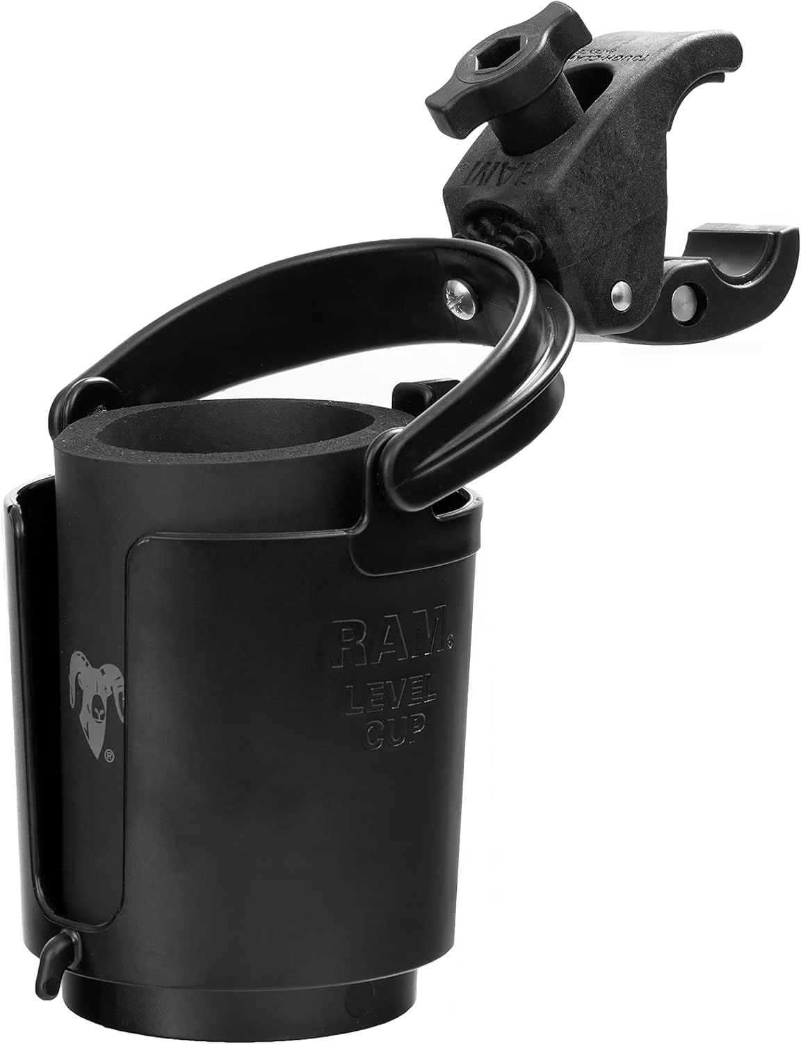 RAM Mounts Tough-Claw Mount Cup Holder, Level Cup 16oz Self-Leveling Drink Holder