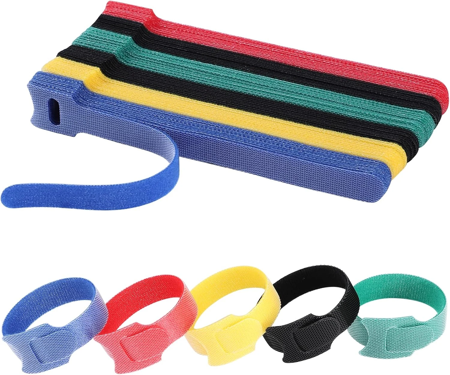 MVYC 120PCS 6 Inch Cable Ties Reusable Multi-Purpose Wire Ties Cord Organizer Adjustable Cable Management 5 Colors