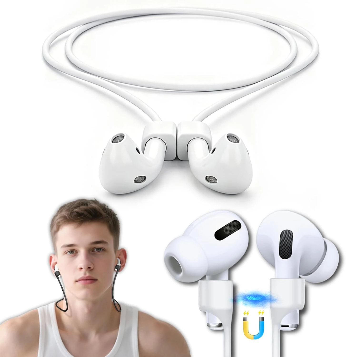 Inesore 1 Pack for AirPods Pro 3 Strap, with AirPod Lanyard Anti-Lost Cord