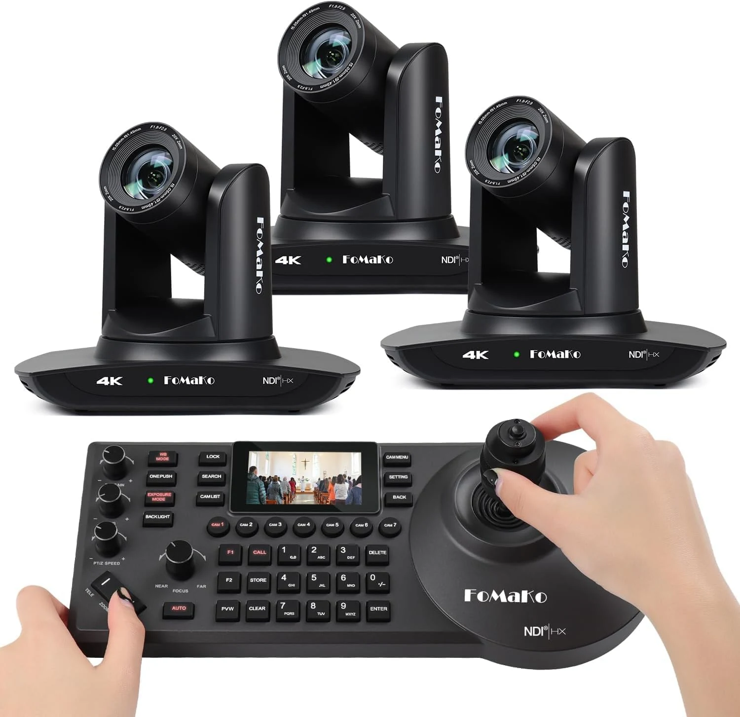 FoMaKo 4K 20X PTZ Camera HDMI with NDI and AI Auto-Tracking PTZ Camera