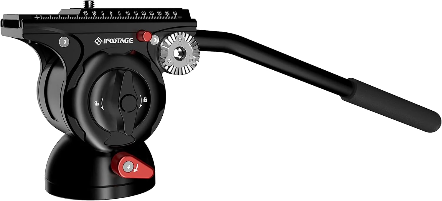 IFOOTAGE Komodo K5S Video Fluid Head,Cameras Tripod Fluid Head with Quick Release Plate