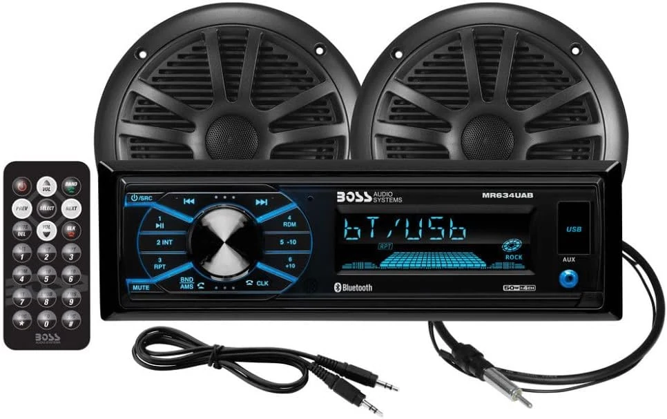 BOSS Audio Systems MCBK634B.6 Marine Boat Stereo & 6.5 Inch Speakers - Bluetooth