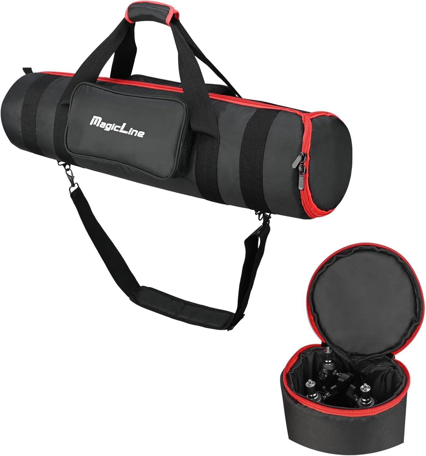 MagicLine Tripod Carrying Case Bag 33.5x7.9x7.9inch, with 2 Outer Pockets+1 Inner Pocket+3 Inner Compartments, Padded Carry Case for Light Stands,Mic Stands,Tripods,Monopods