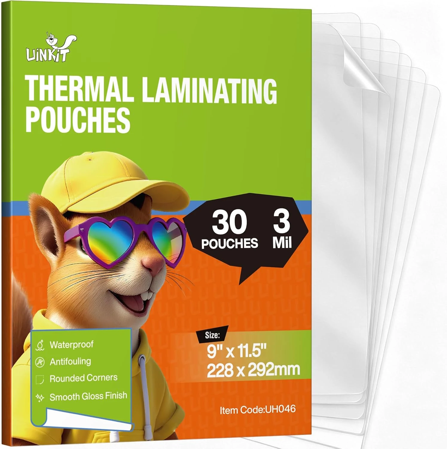 Uinkit 3mil Thermal Laminating Pouches 8.5 x 11", 30Pack Thermal Laminating Sheets