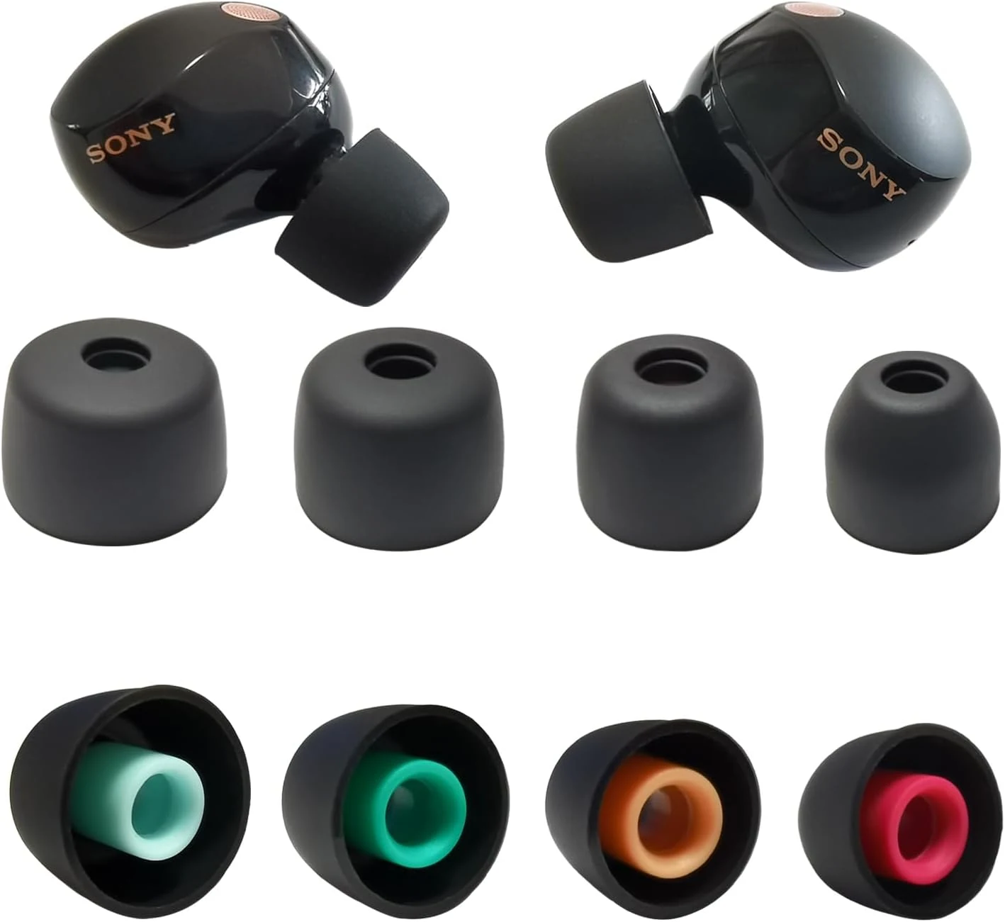 Luckvan Soft Silicone Ear Tips for Sony WF-1000XM5 Earbuds Replacement
