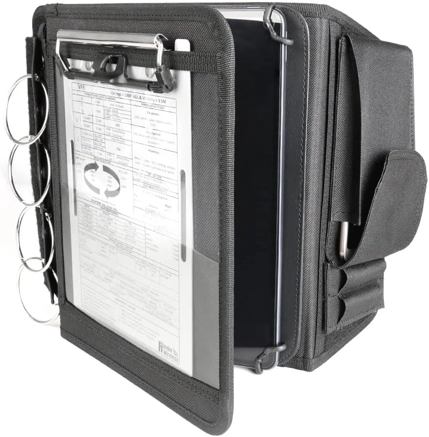 R SPIDER WIRELESS Pilot Kneeboard, Includes Aluminum Clipboard. Fits iPad Pro 9.7", 10.5", 11"