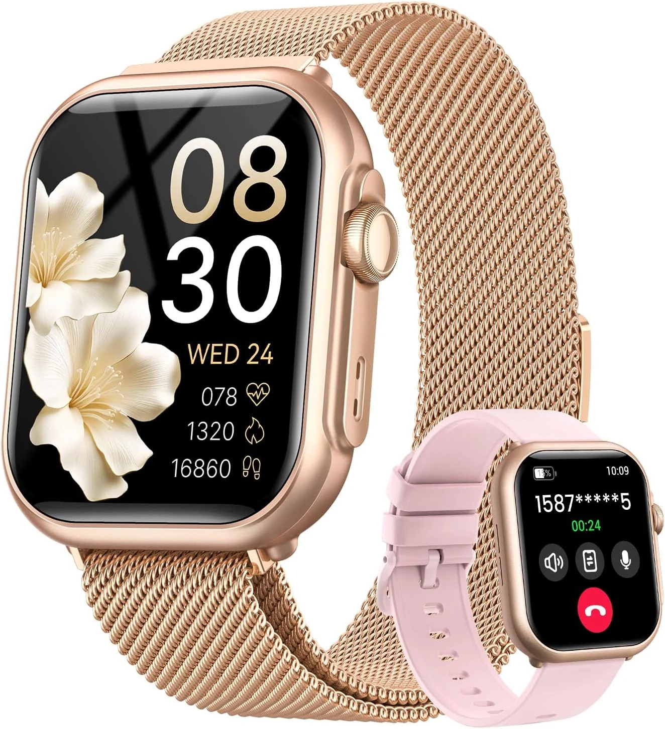 Smart Watch for Women for iPhone Android: 1.85"Smartwatch with Make/Answer Call