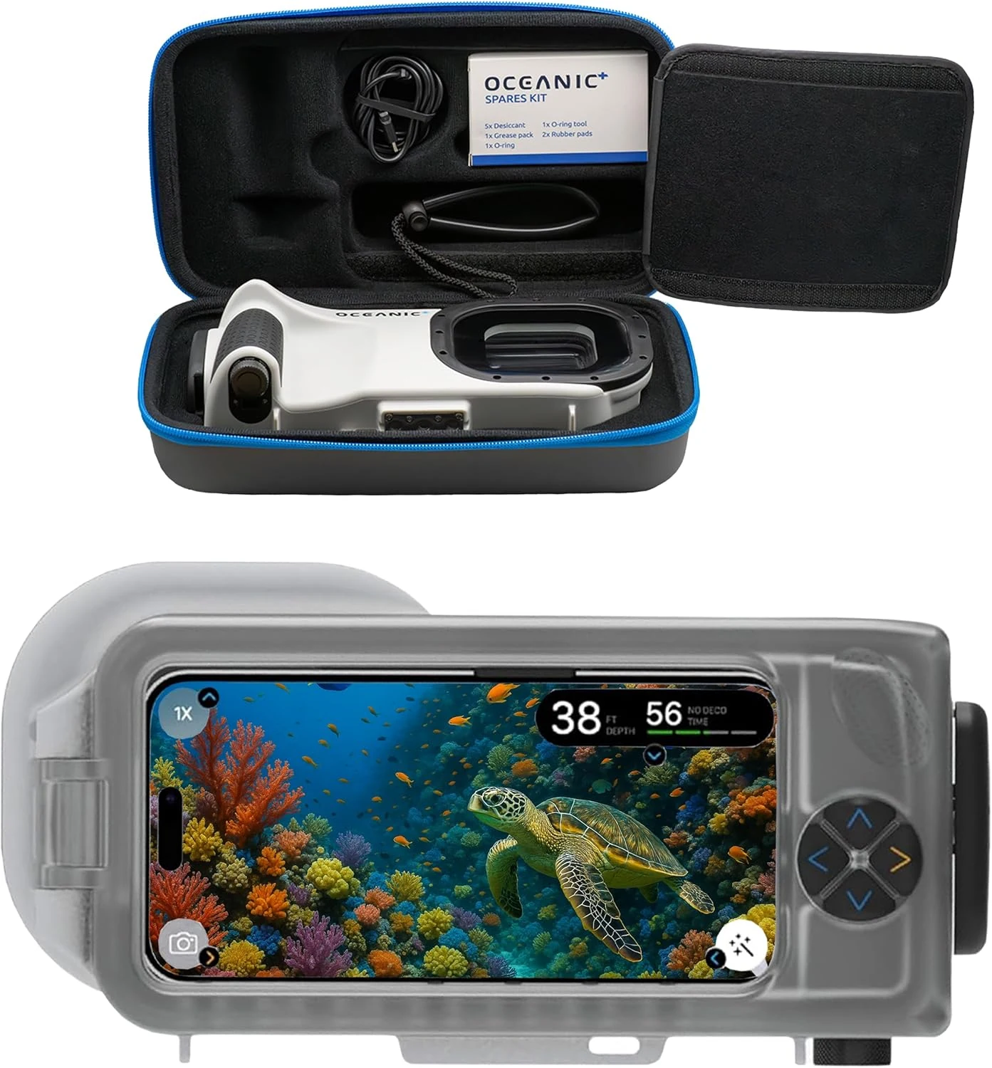 OCEANIC+ iPhone Waterproof Case for Snorkeling & Diving, Turn Your iPhone into a Waterproof Scuba Camera & Computer