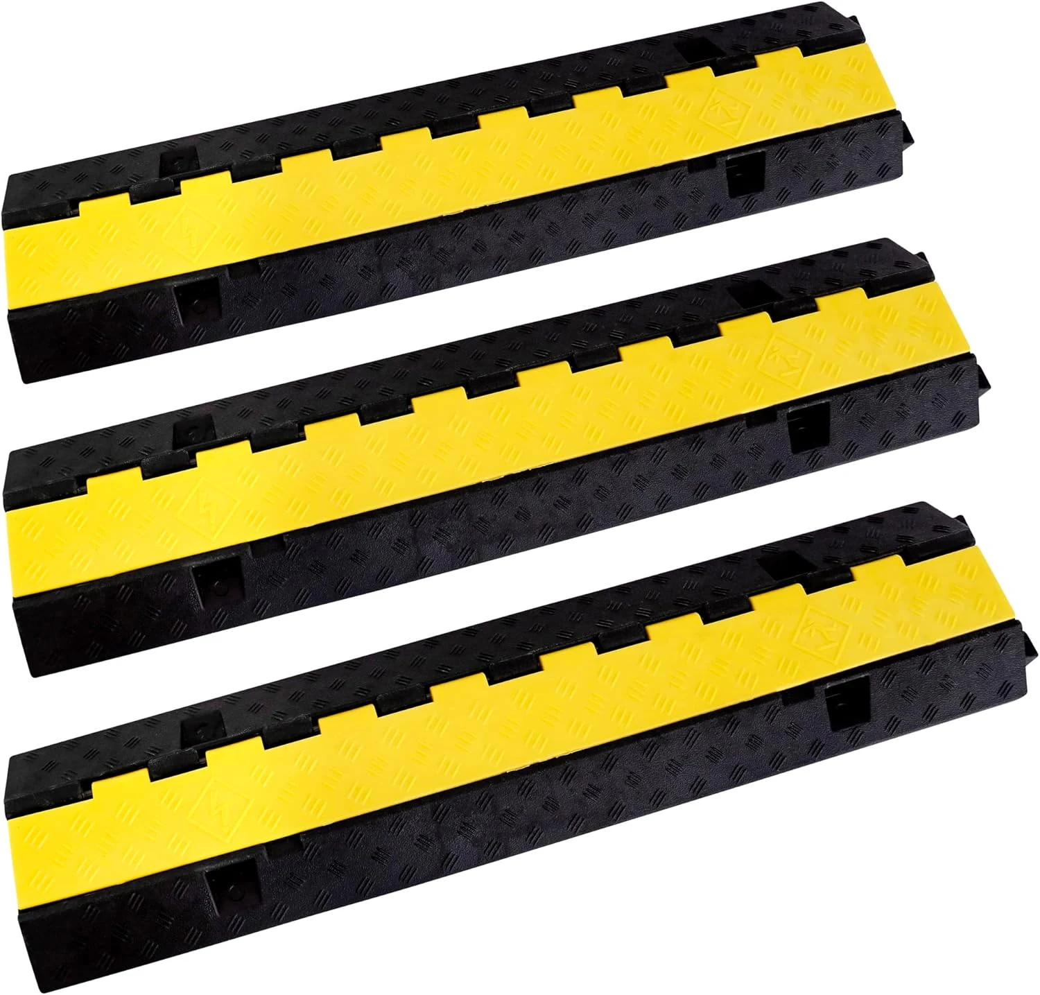 Rubber Cable Ramp Cord Cover Cable Protector Ramps Wire Hose Protective (3 Pack)